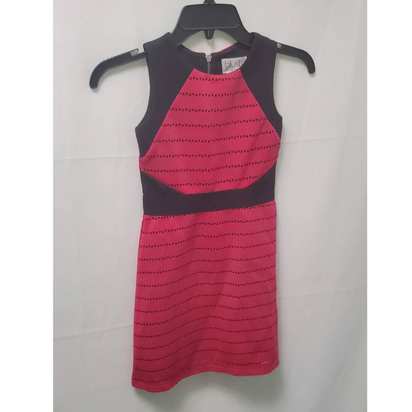 Blush by Us Angels Sleeveless Scuba Laser Cut Dress B7-9019 Little Girl's Size 7 - Picture 2 of 8